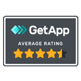 Image is a GetApp Rating logo, which links users to the GetApp website where users can read reviews about Simplicity.